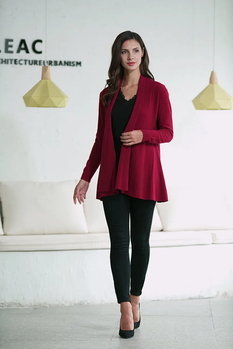 Luxurious Cashmere Feel Open Cardigan