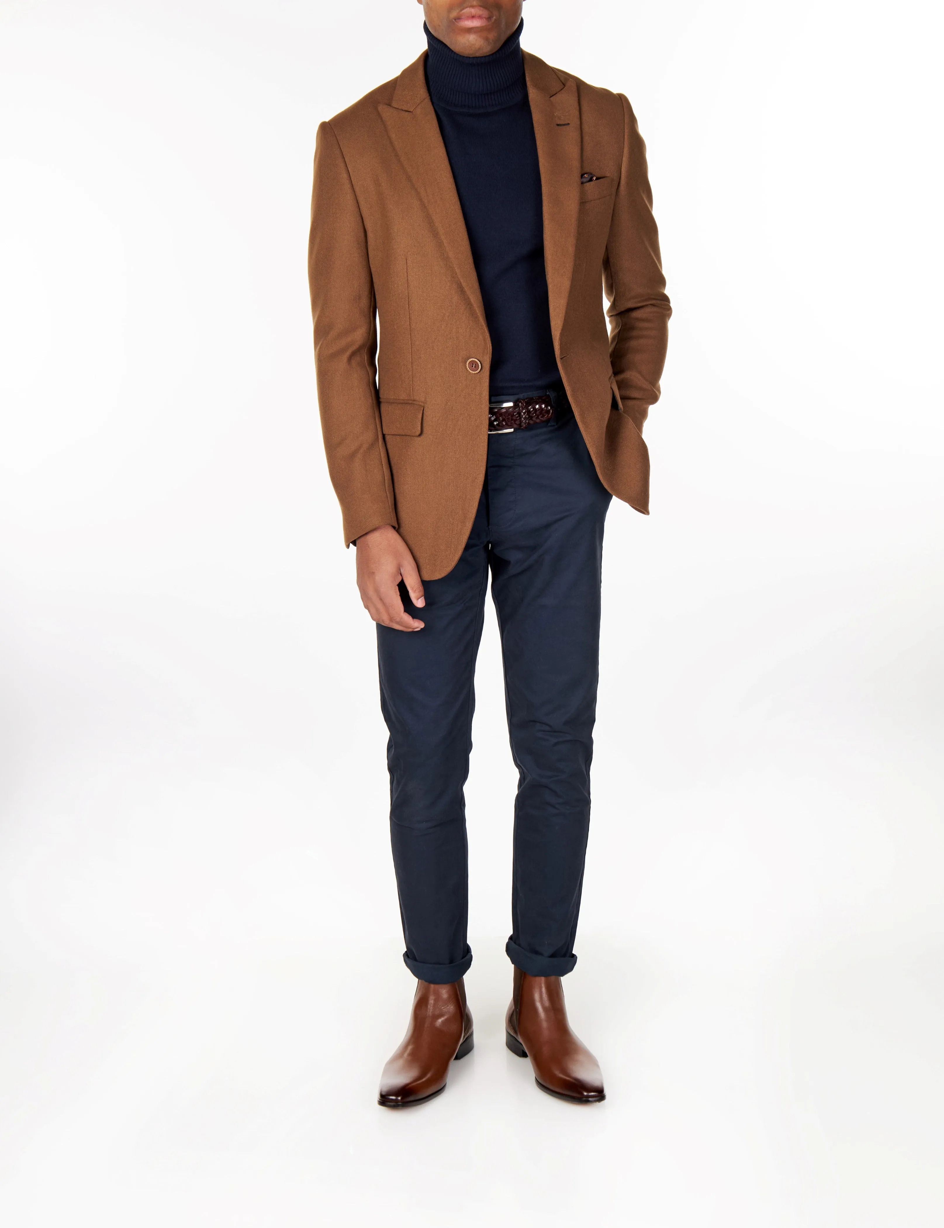 MARCO - TAN SINGLE BREASTED CASUAL BLAZER