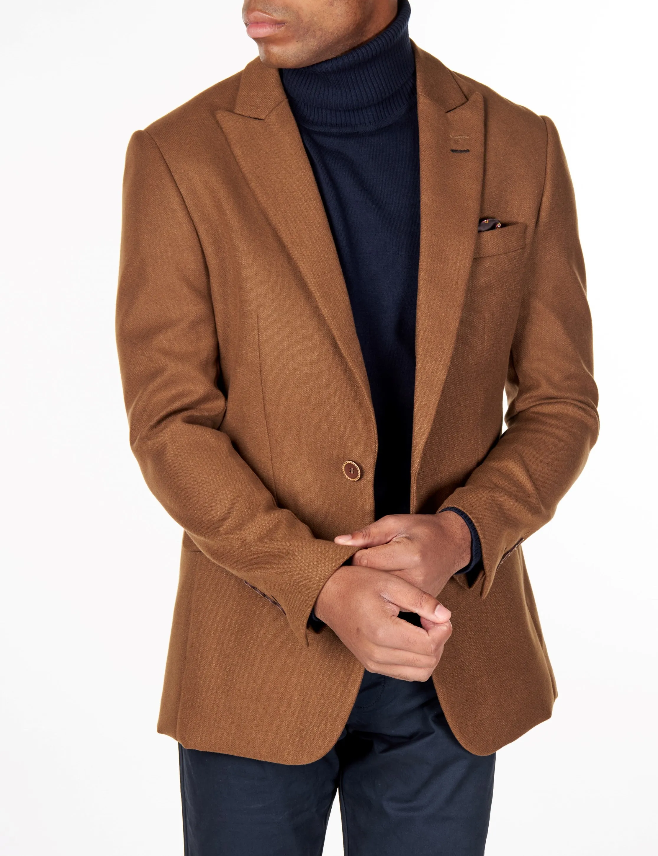 MARCO - TAN SINGLE BREASTED CASUAL BLAZER