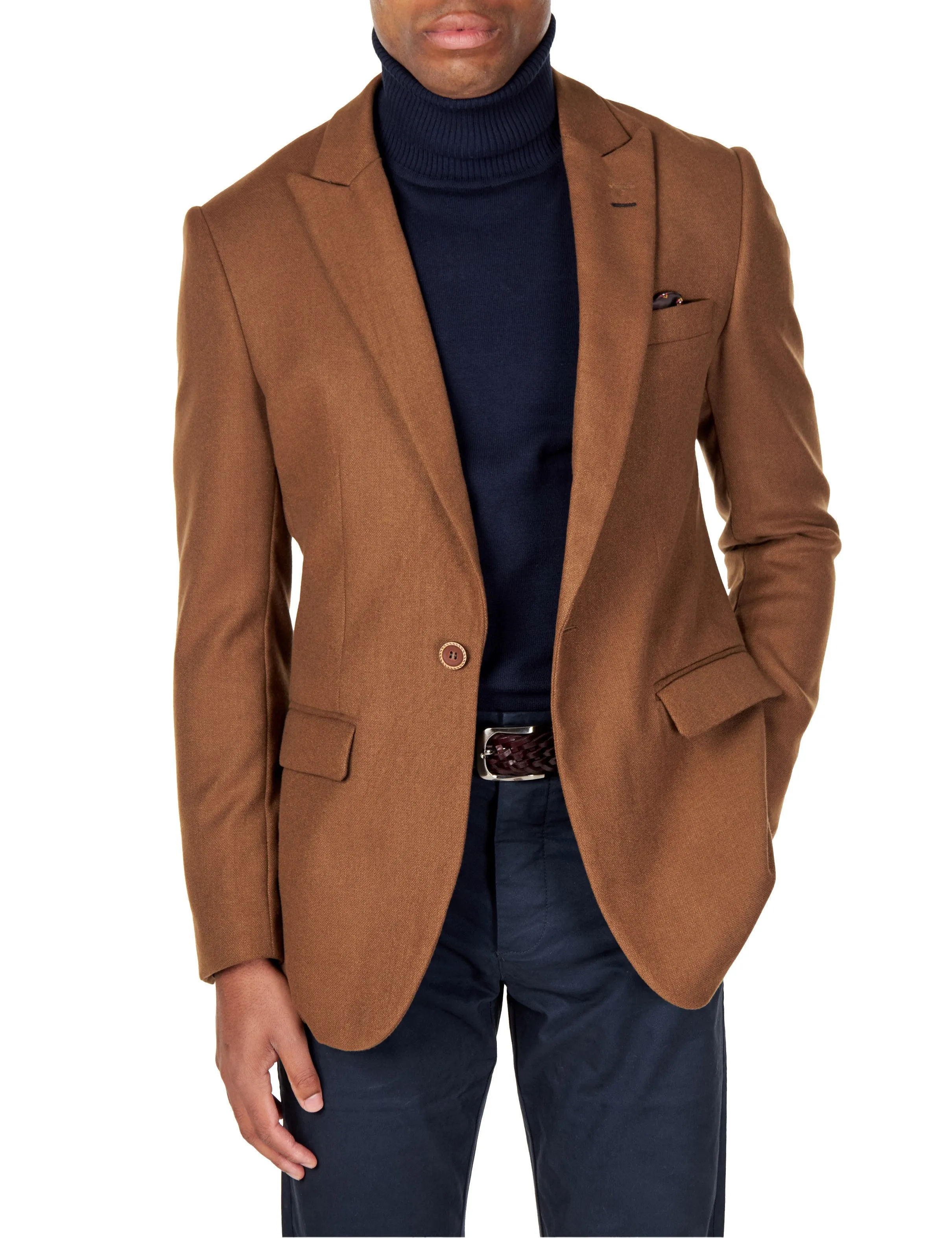 MARCO - TAN SINGLE BREASTED CASUAL BLAZER