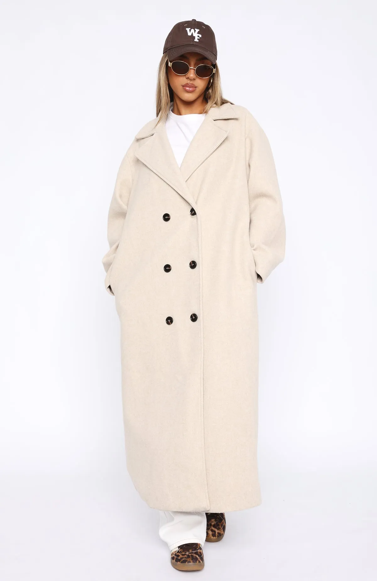 Modern Edge Oversized Coat Beige