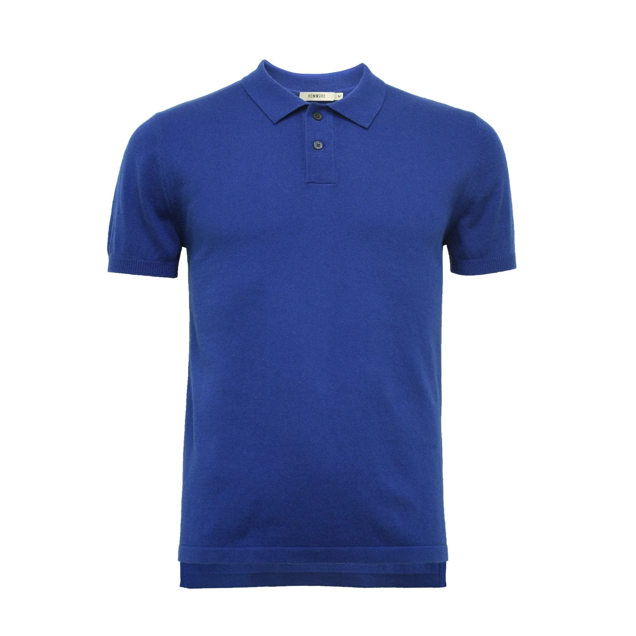 Navy Cashmere Polo Shirt Hampton in Cotton Cashmere