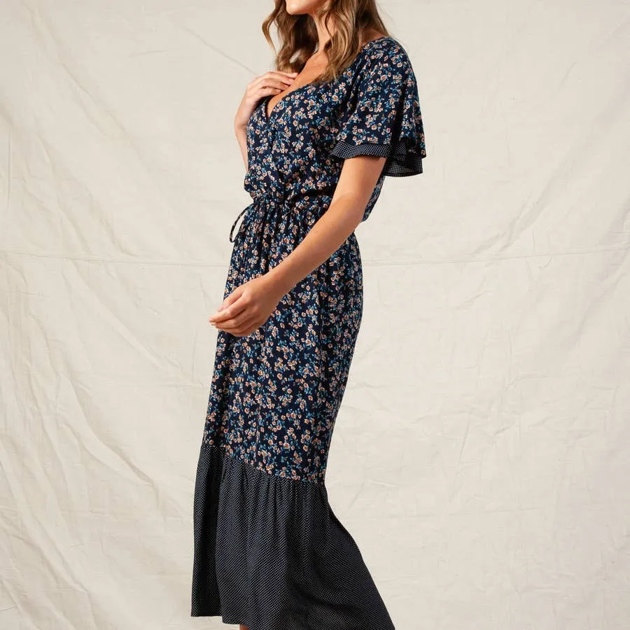 Navy Floral Maxi Dress