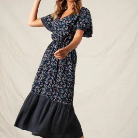 Navy Floral Maxi Dress