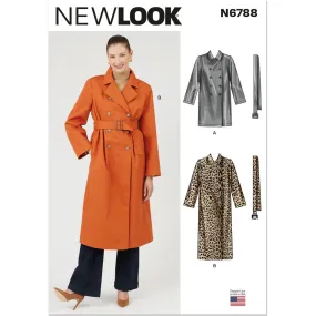 New Look Sewing Pattern N6788 Misses' Trench Coat in Two Lengths and Belt