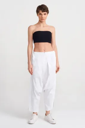 Nu Low-Rise Harem Pants Off White