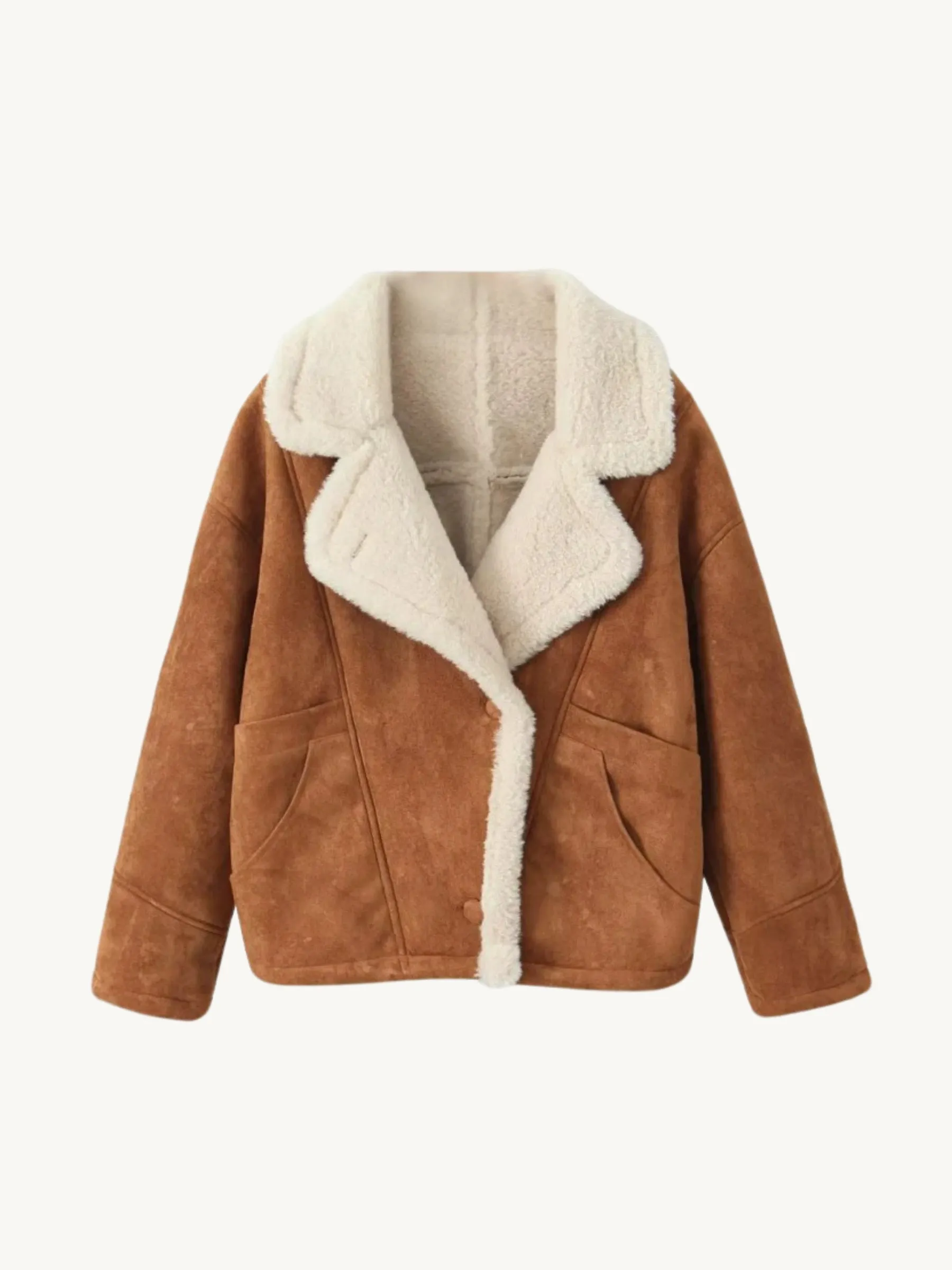 Payton Faux Suede Shearling Coat