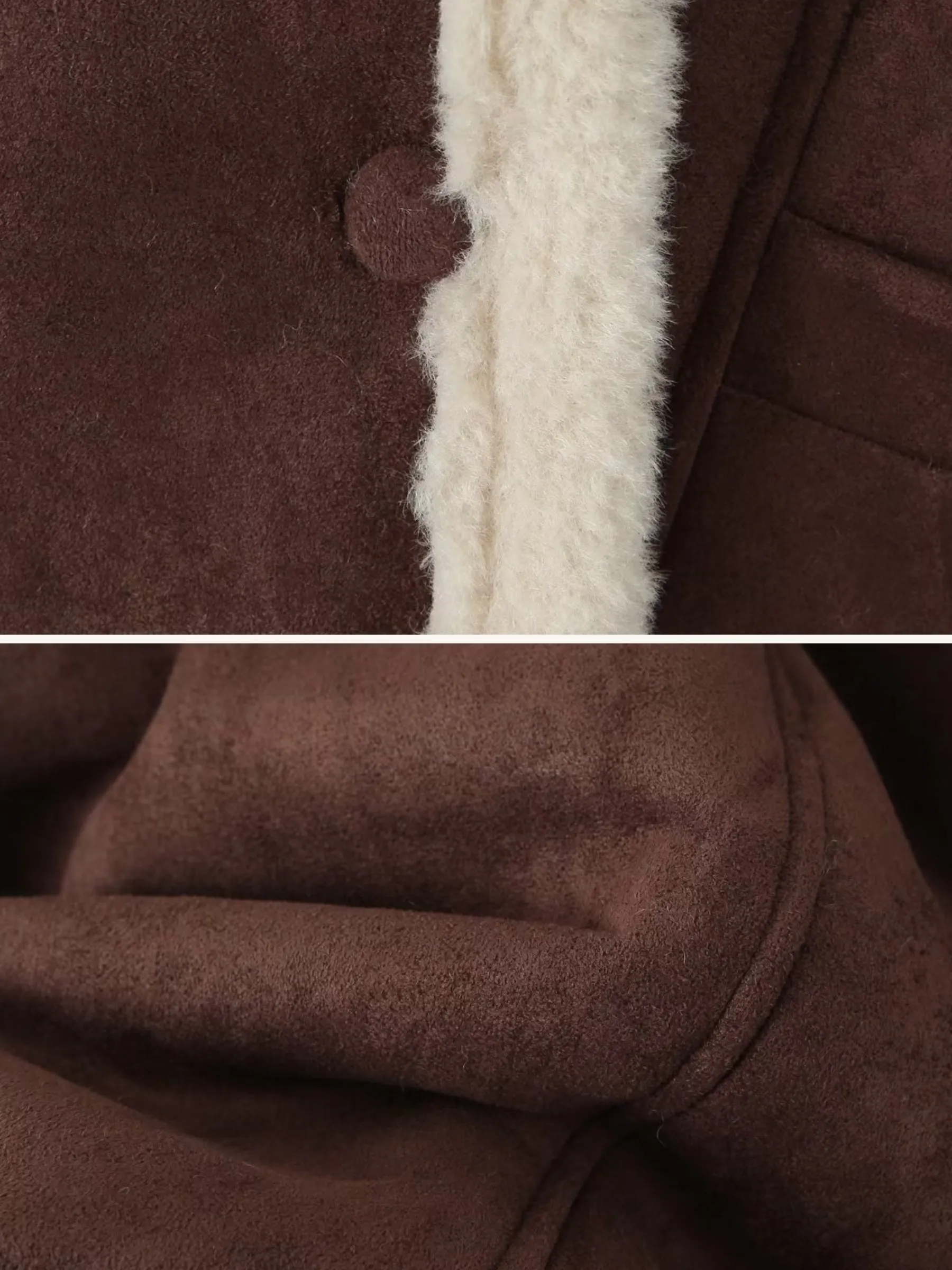 Payton Faux Suede Shearling Coat