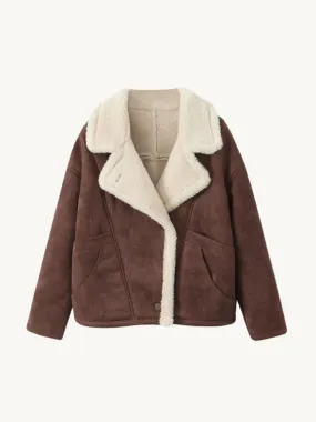 Payton Faux Suede Shearling Coat