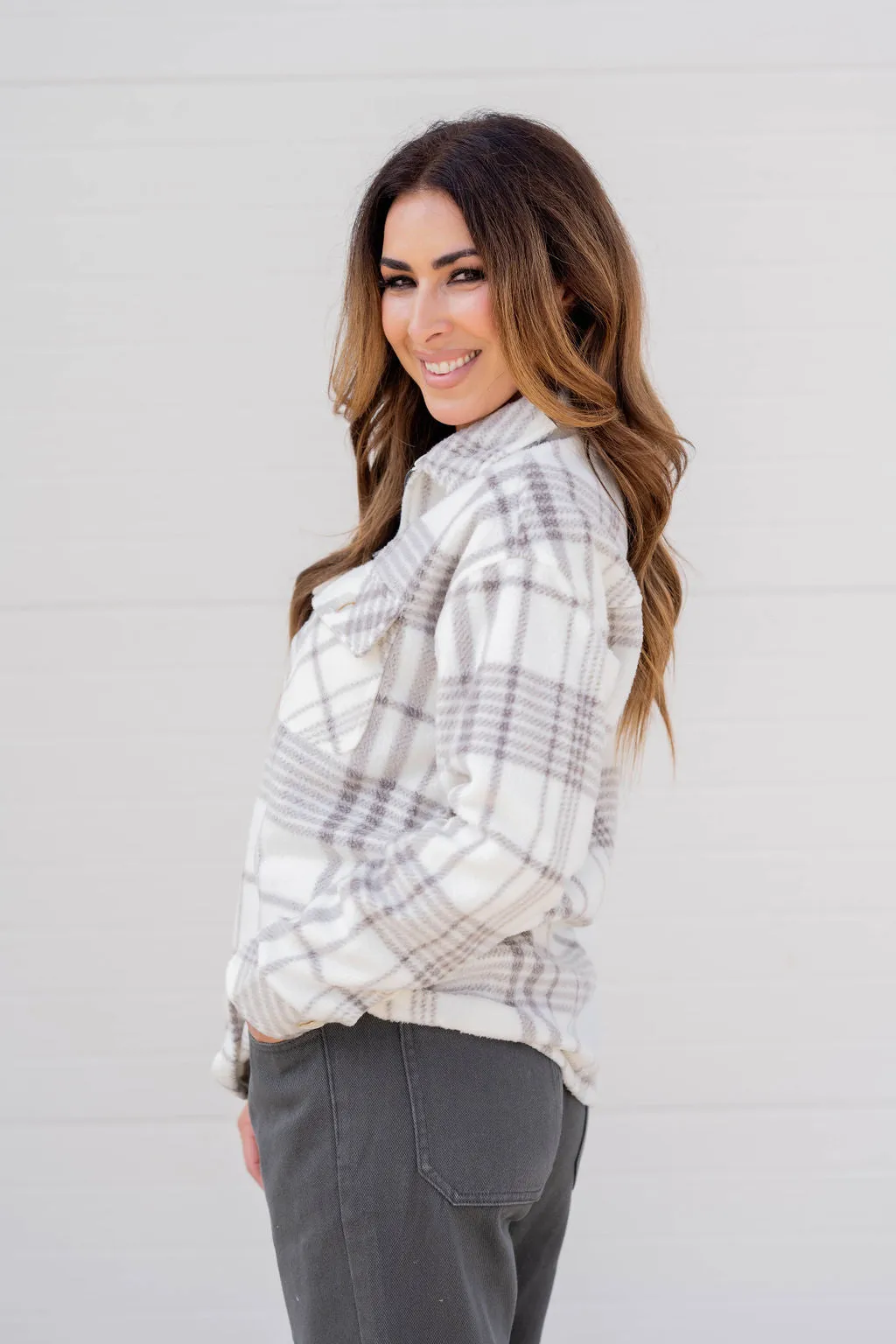 Plaid Plush Quarter Zip Pullover