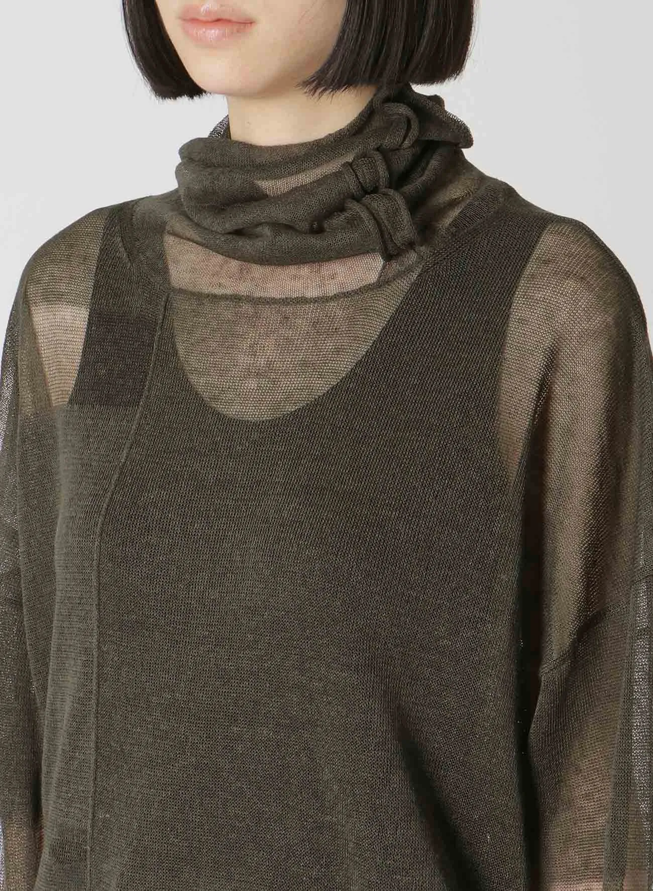 PLAIN STITCH SHEER LOOSE-FIT PULLOVER