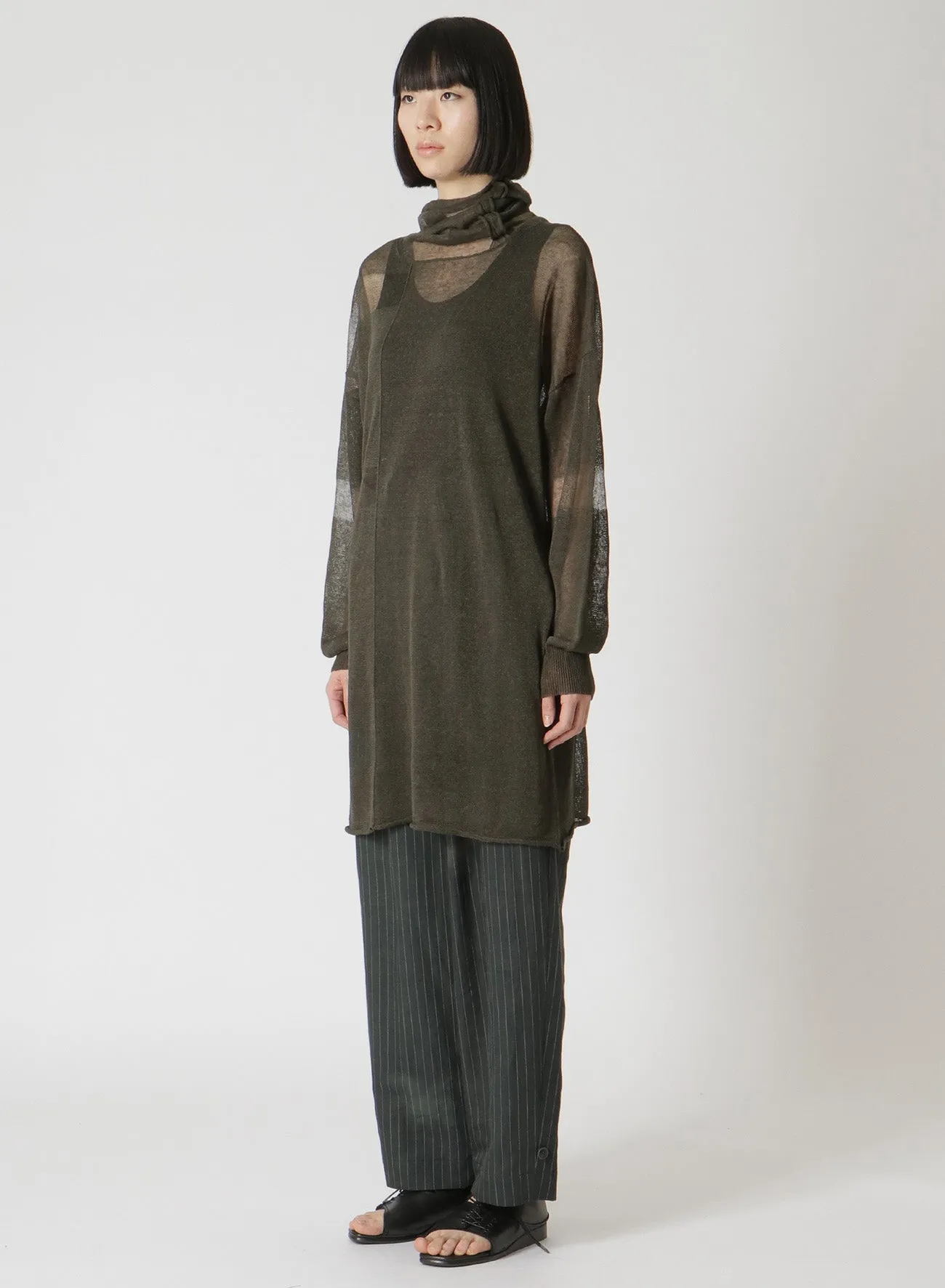 PLAIN STITCH SHEER LOOSE-FIT PULLOVER