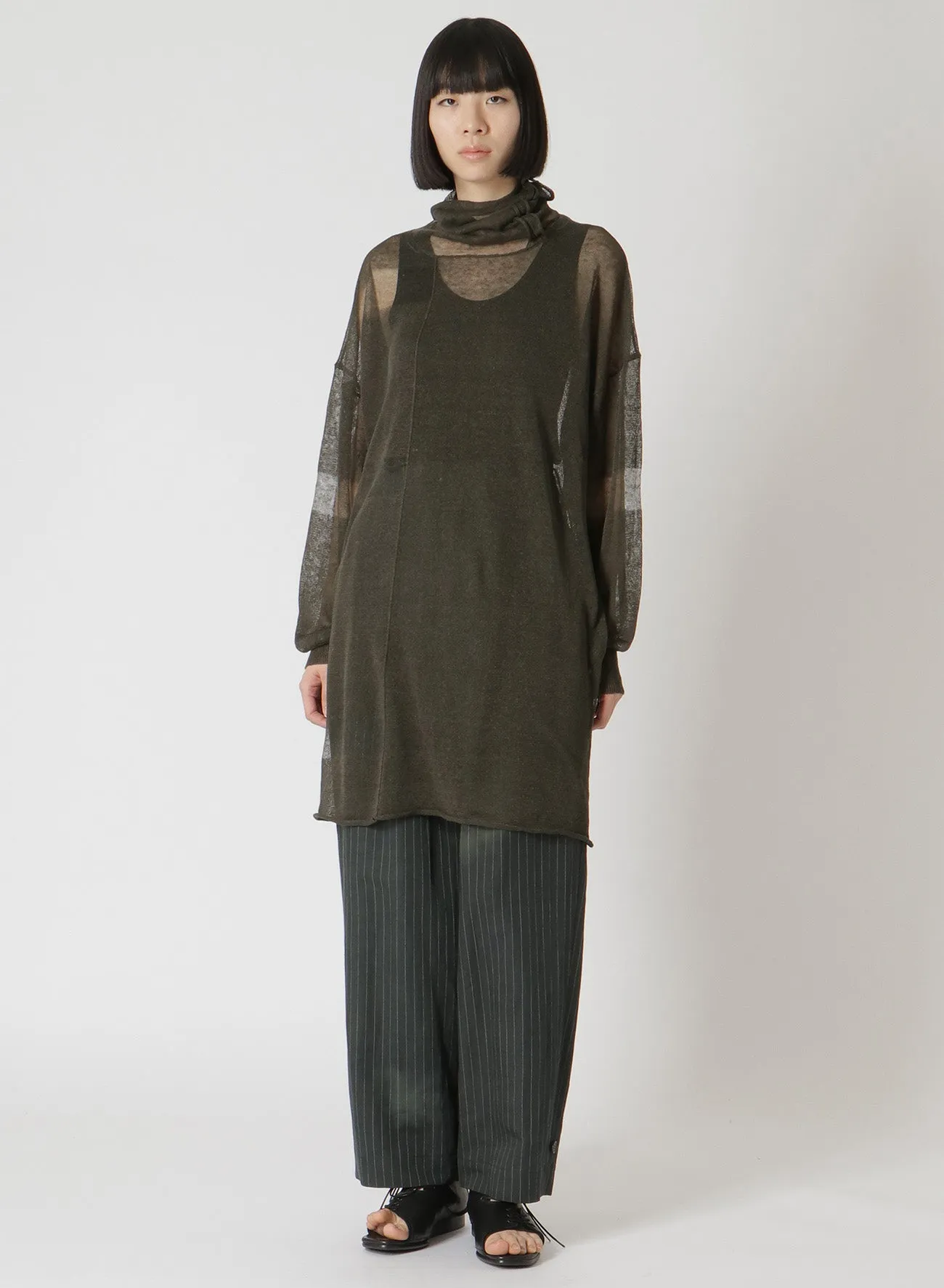 PLAIN STITCH SHEER LOOSE-FIT PULLOVER