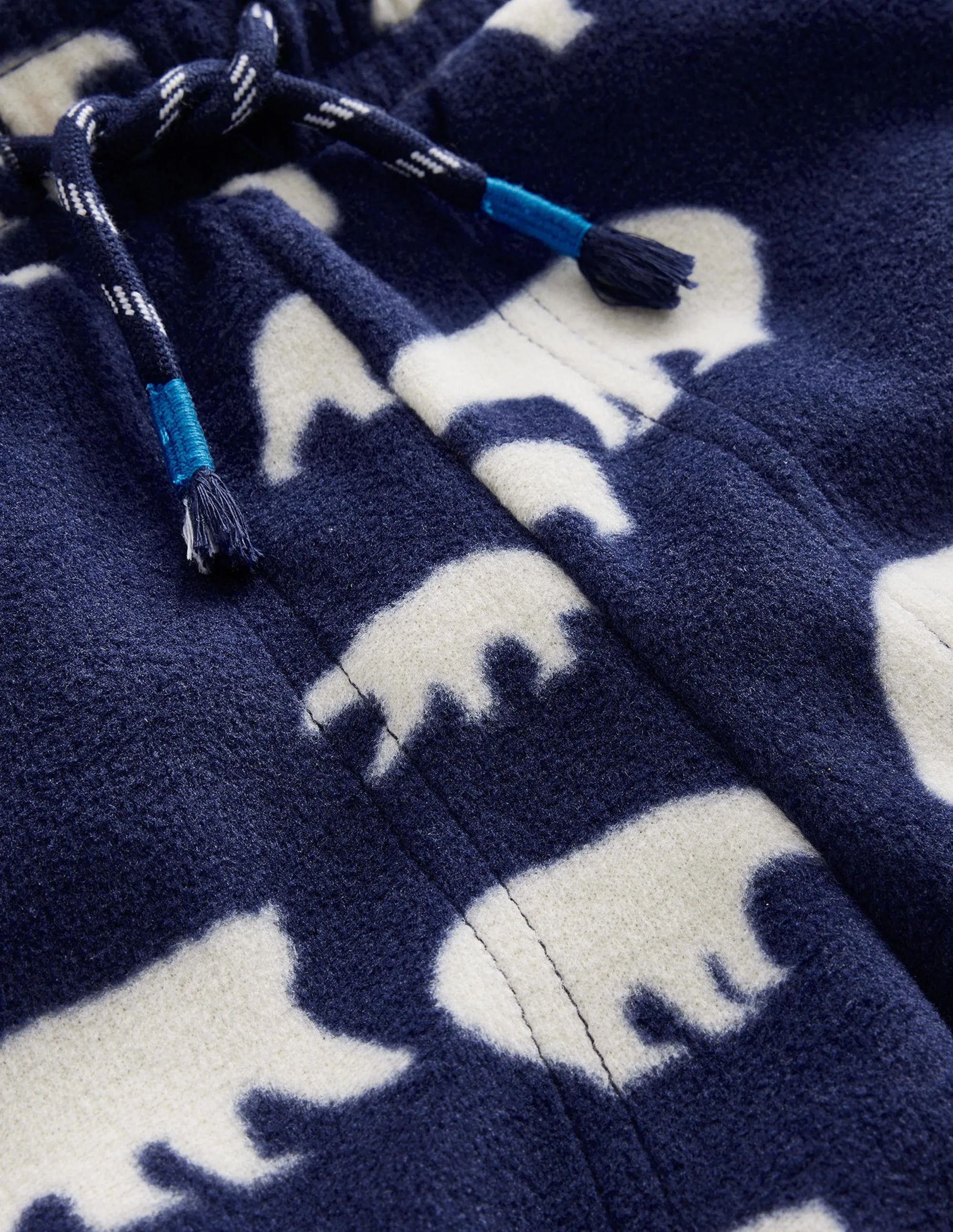 Printed Fleece Joggers-College Navy Polar Bear