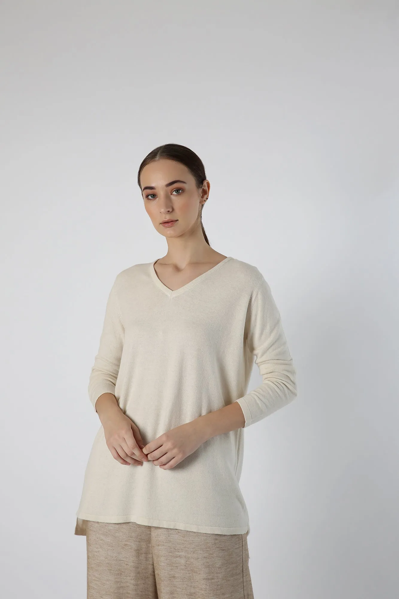 Pure Cashmere V-neck Sweater