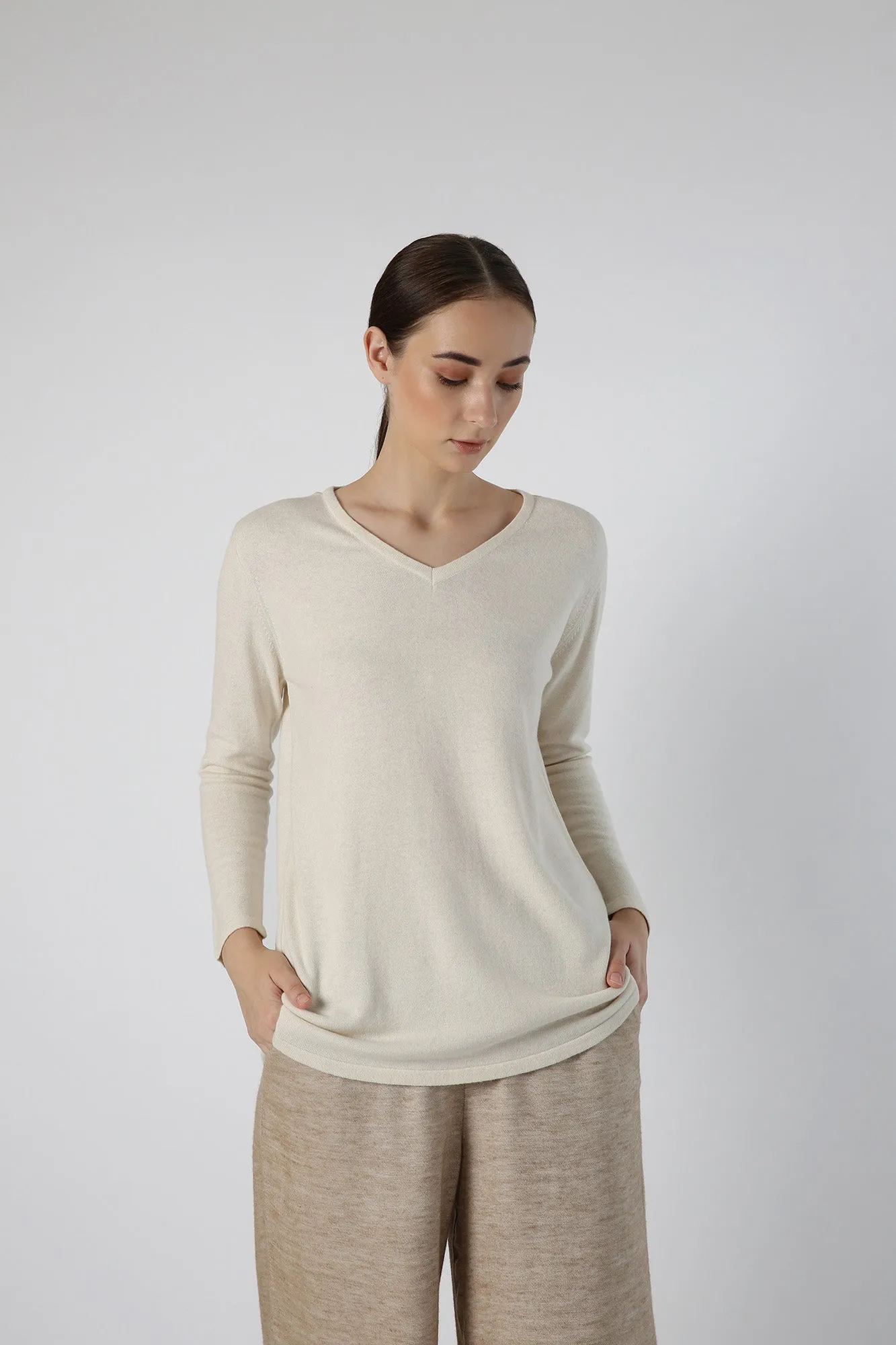 Pure Cashmere V-neck Sweater