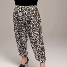 ROCKTHOSECURVES BLACK WHITE PAISLEY HAREM PANTS ALI BABA TROUSERS