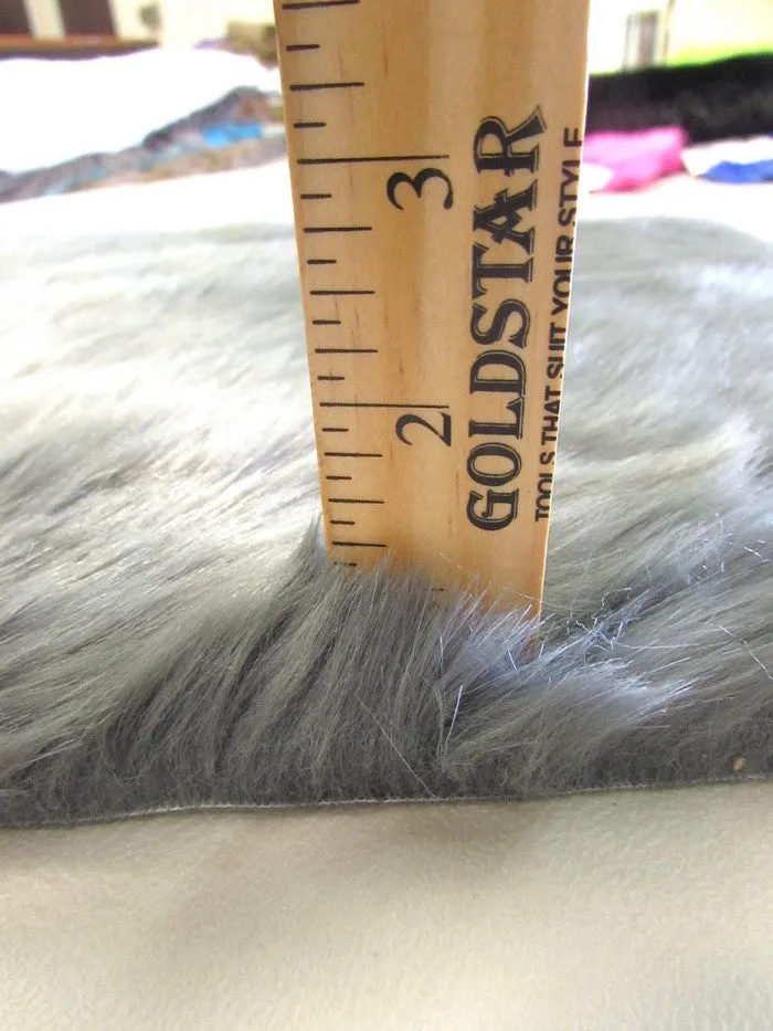 Short Shag Faux Fur Fabric / Pewter / Sold By The Yard (Closeout)