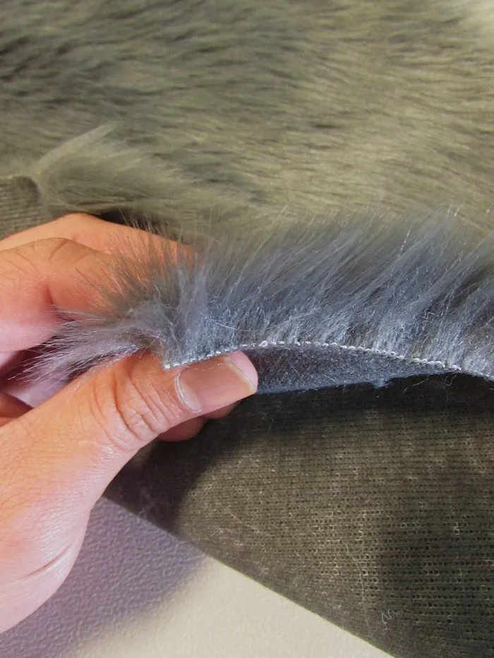 Short Shag Faux Fur Fabric / Pewter / Sold By The Yard (Closeout)