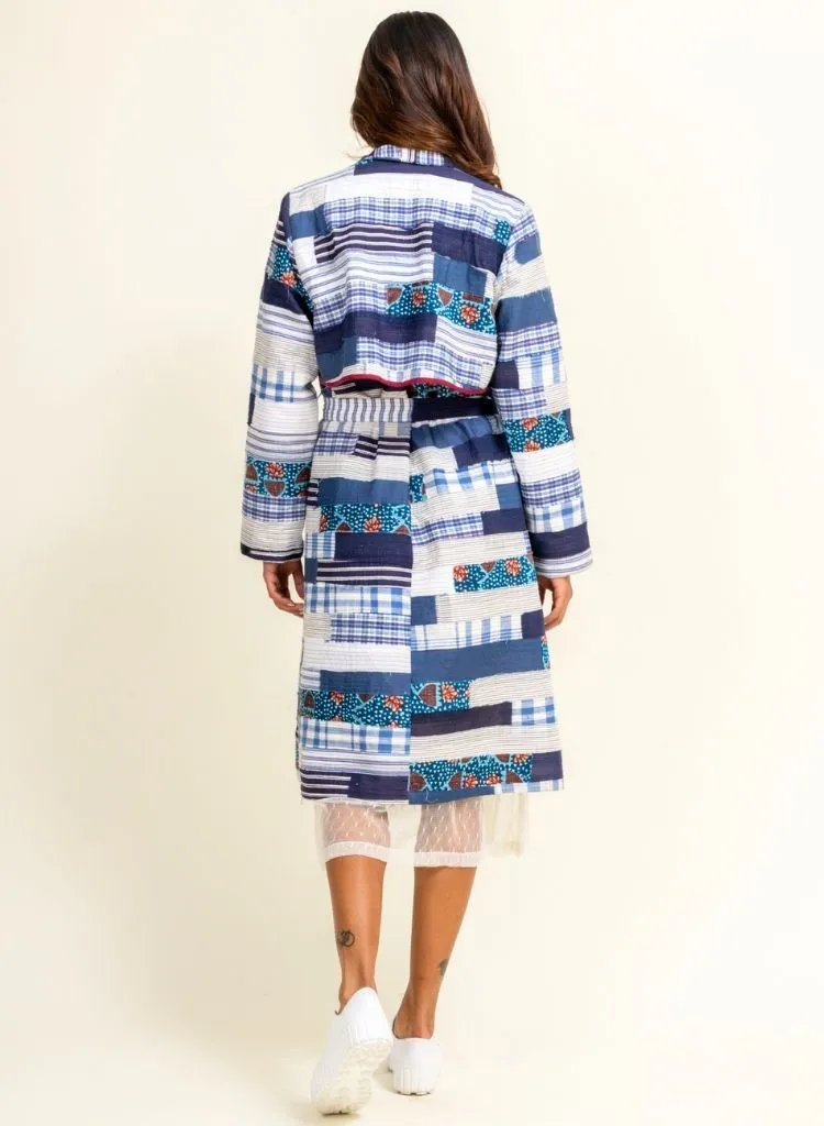 Sky Patchwork Trench