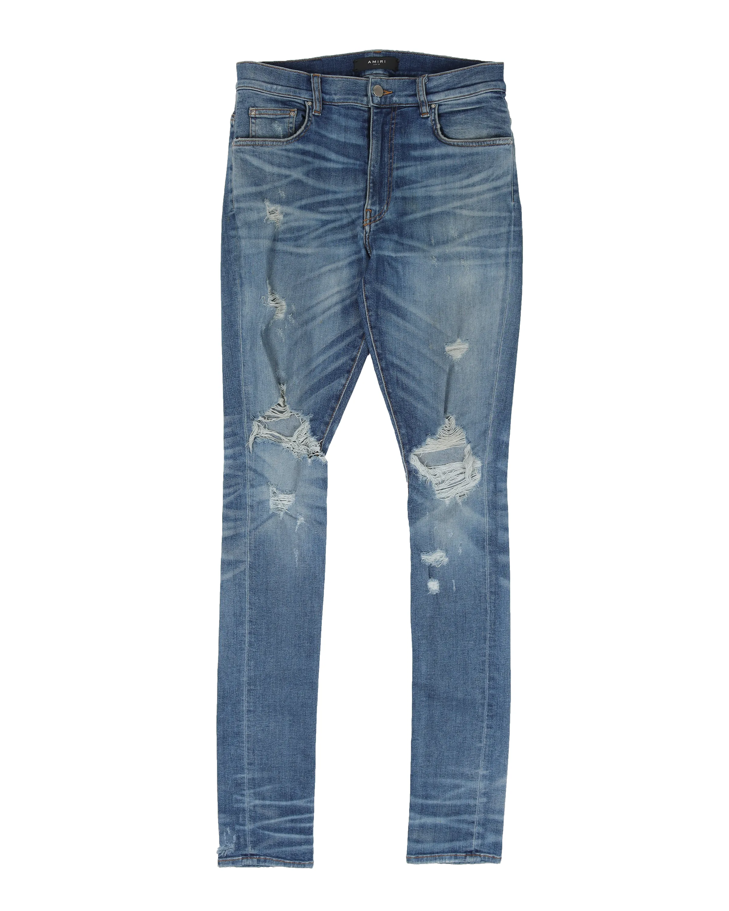 Slim-Fit Distressed Denim