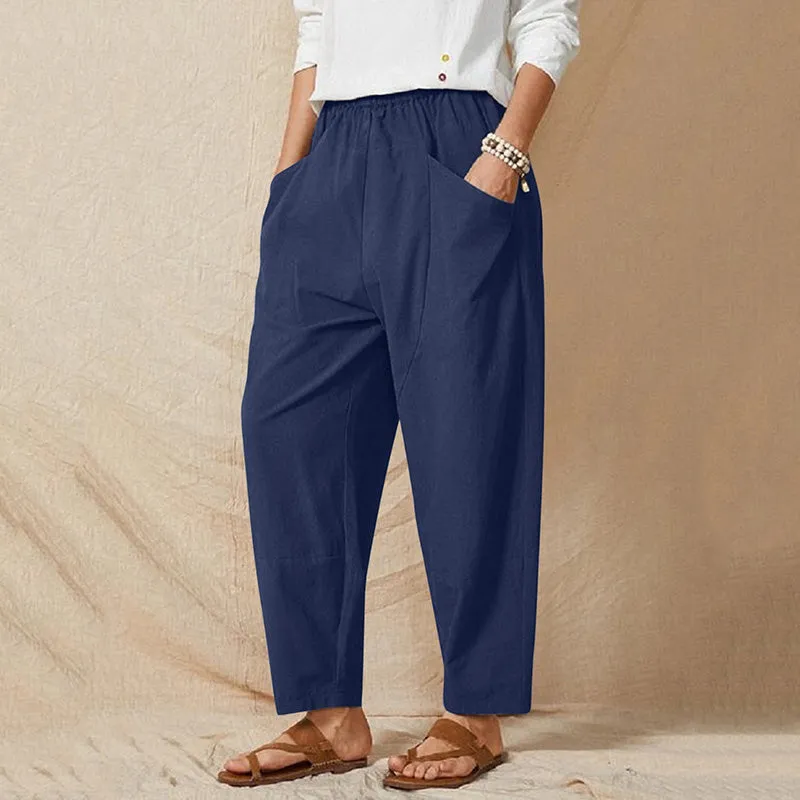 Solid Color Casual Trousers