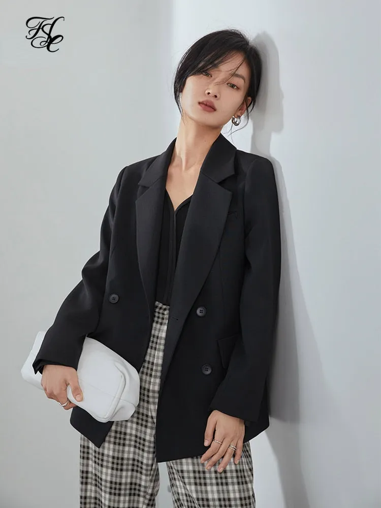 Stylish Business Double Breasted Blazer Coat