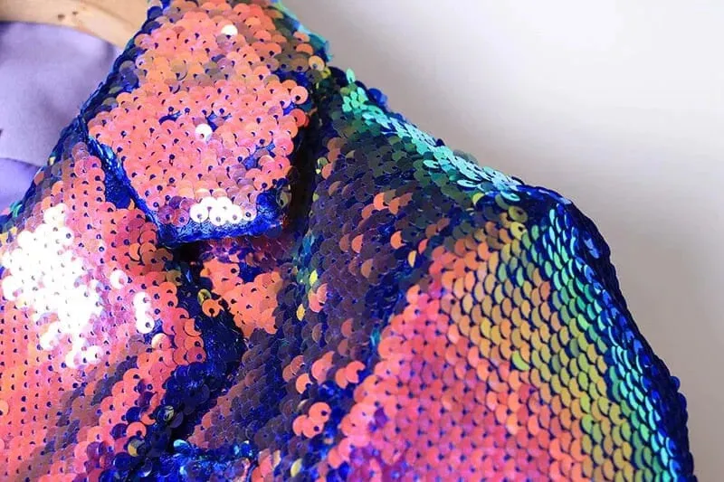 The Technicolor Sequin Long Sleeve Blazer