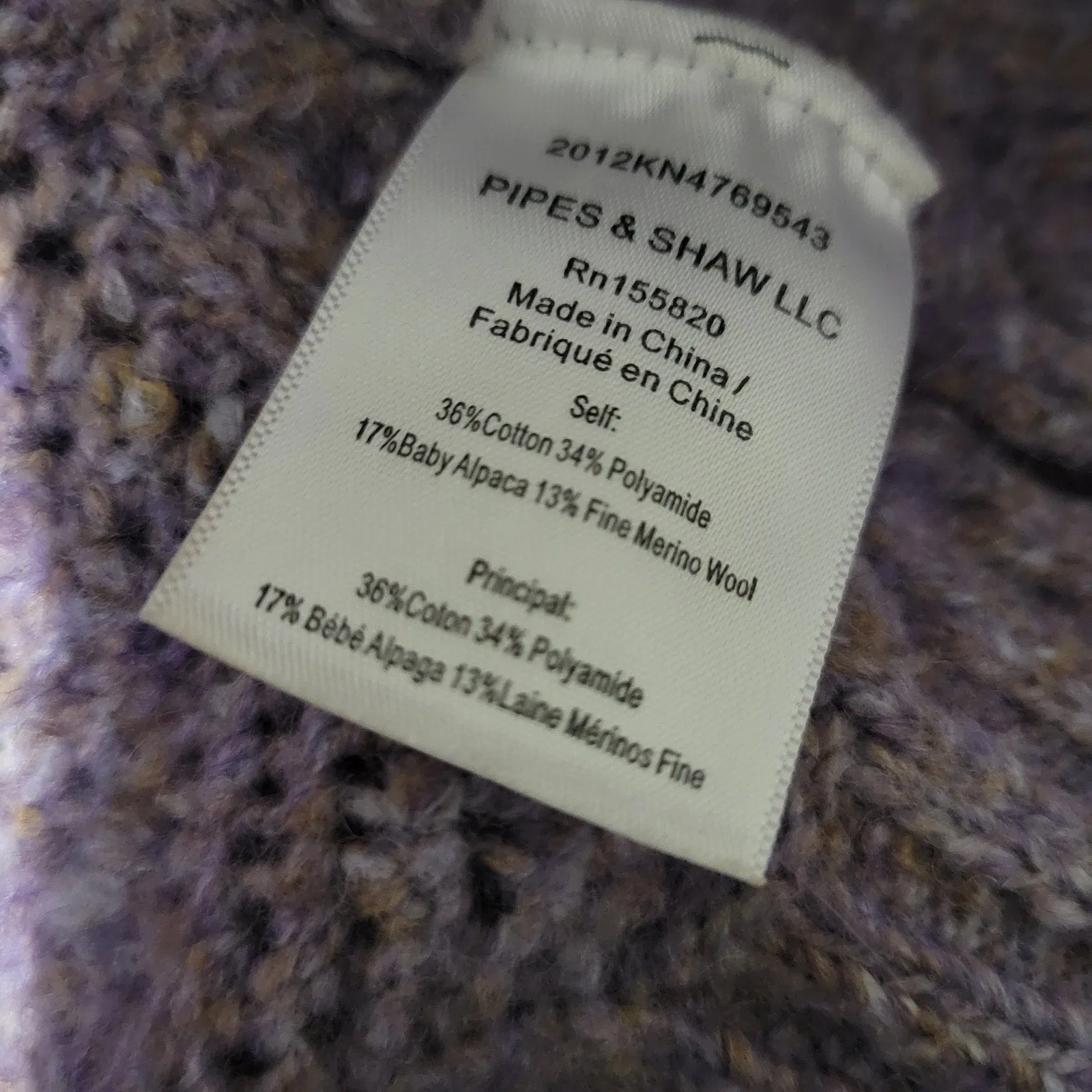 Veronica Beard Novah Pointelle Sweater Purple Pullover Puff Sleeve Alpaca Size Medium