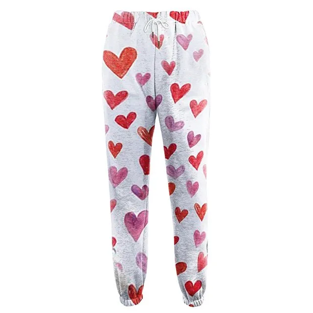 Women Cartoon Print Bandage Graphic Drawstring Haren Pants Sexy Wide Leg Elastic Waist Pants Leggings