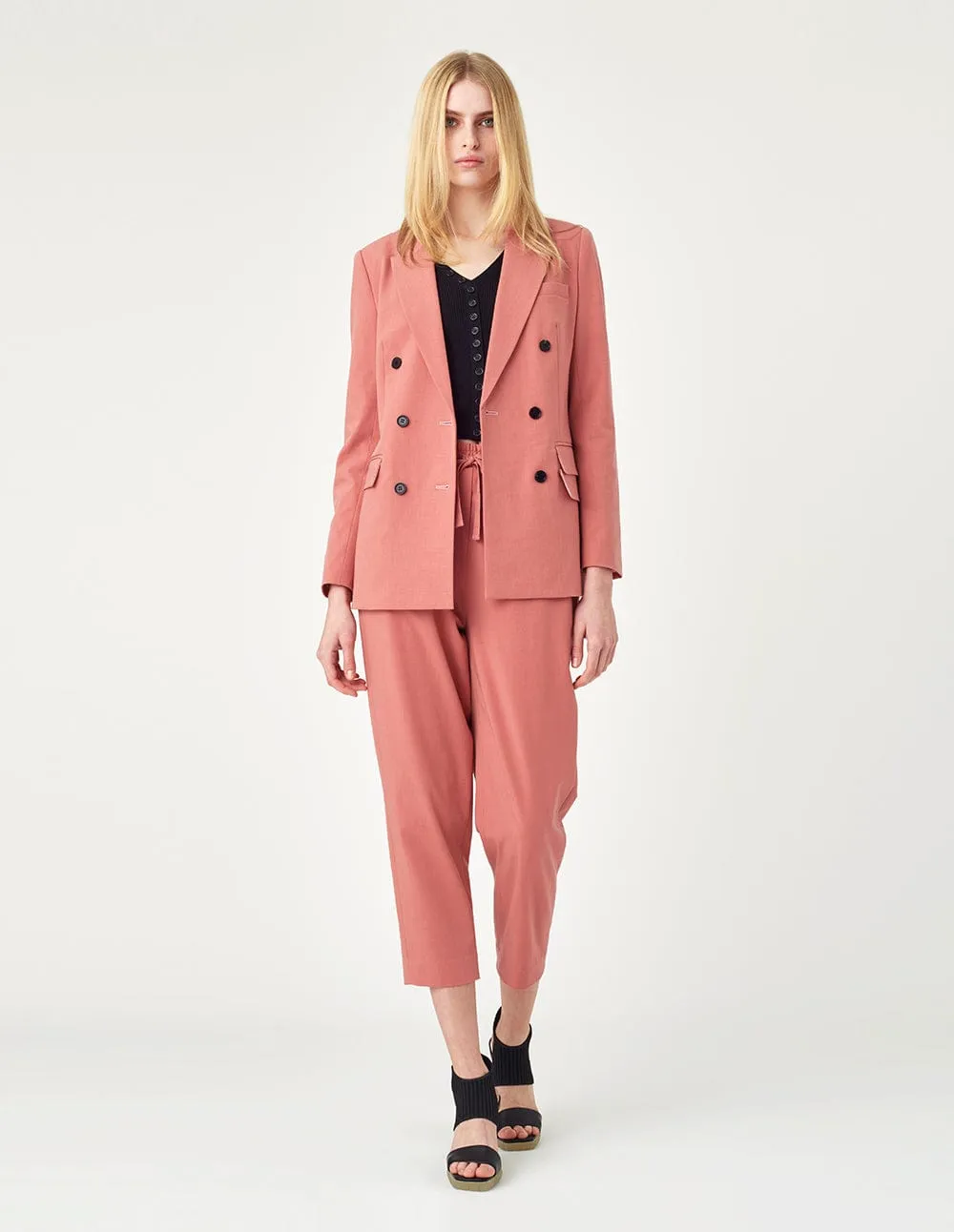 Women Double-Breasted Suit Blazer