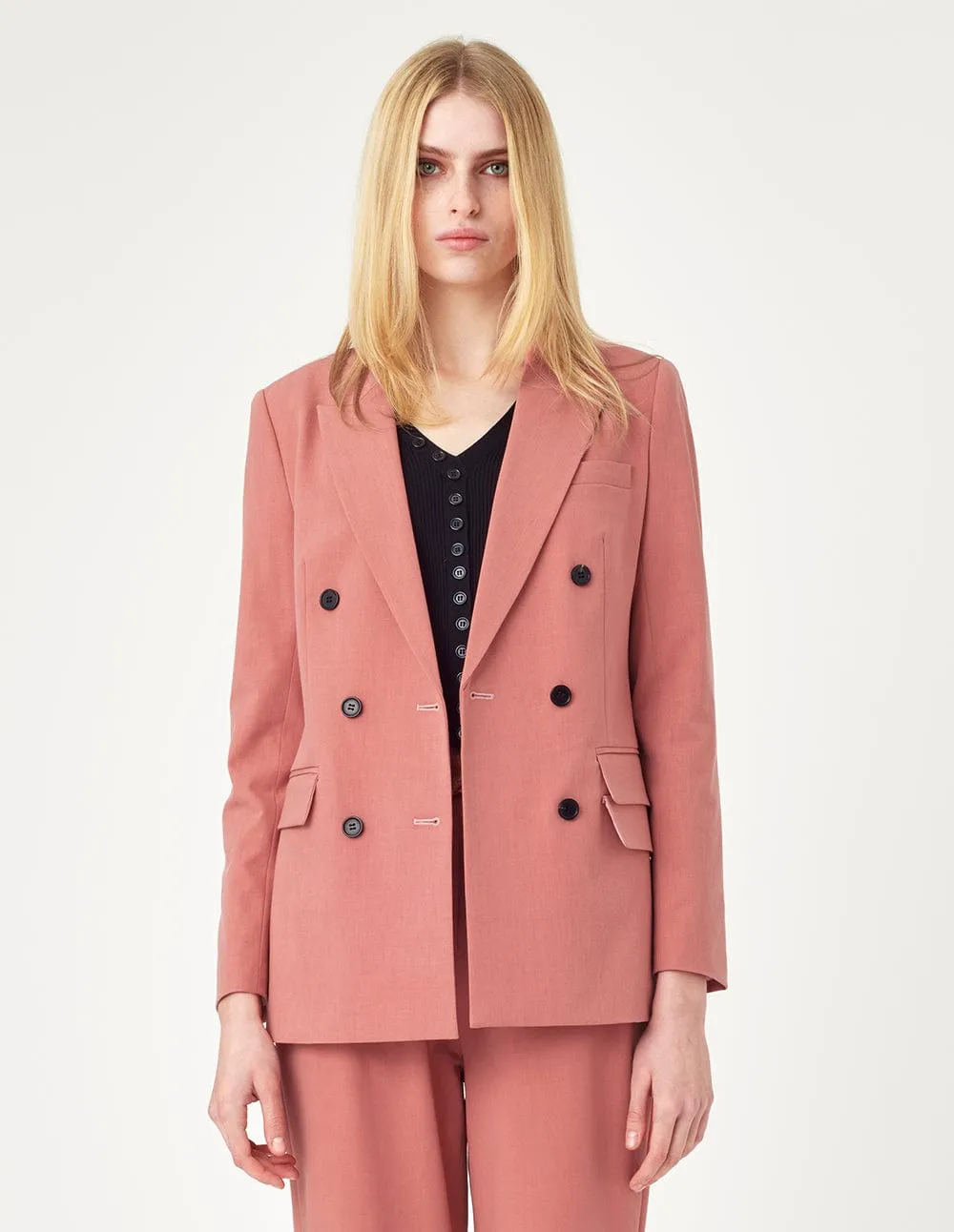 Women Double-Breasted Suit Blazer