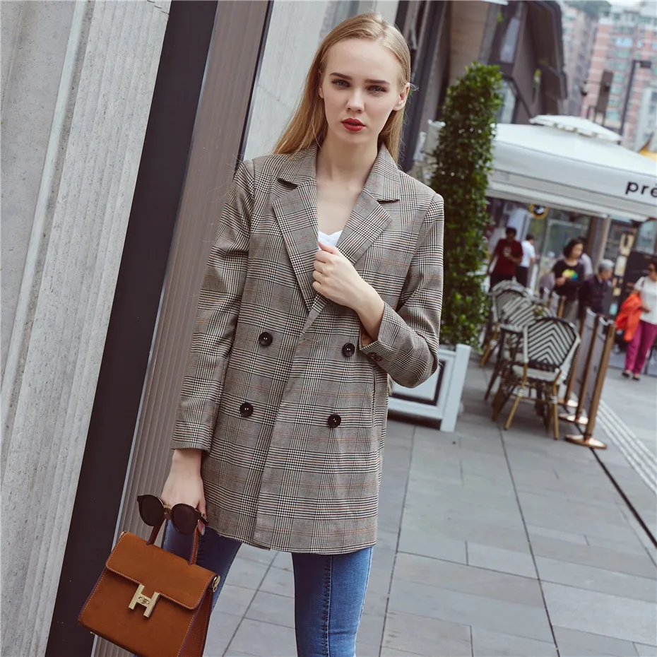 Women's Casual Polyester Long-Sleeved Blazer With Pockets