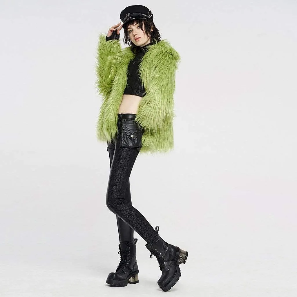 Women's Punk Faux Fur Winter Coats