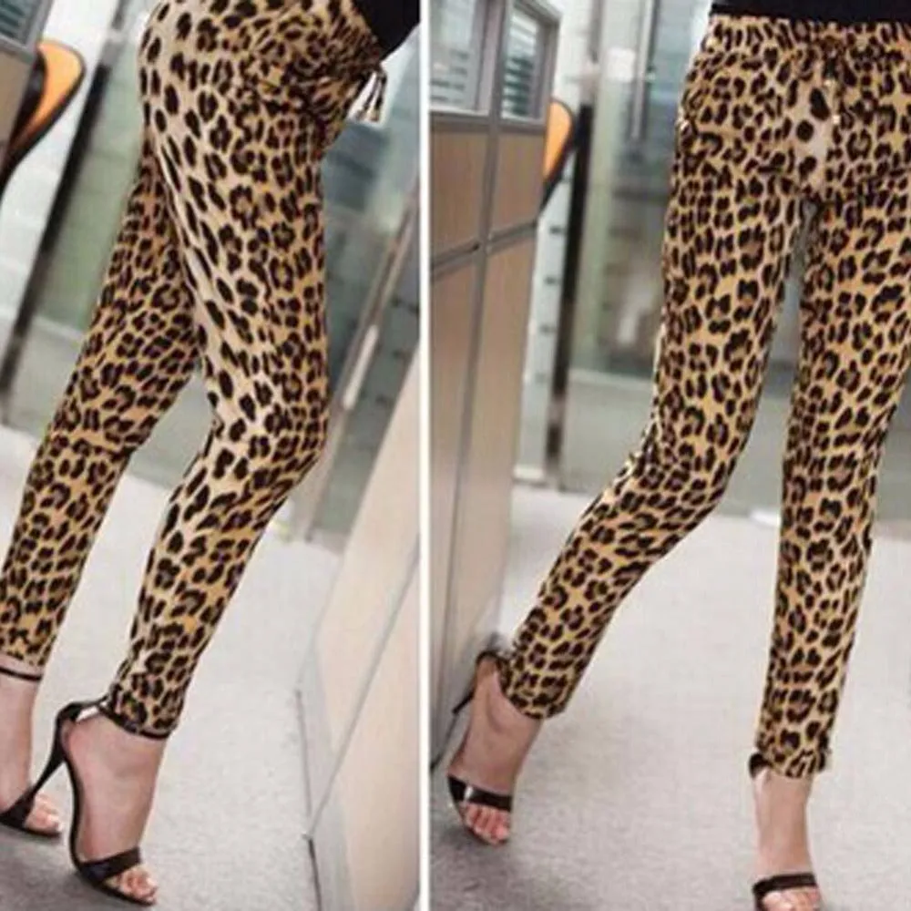 Women's Summer Harem Pants With Leopard Print