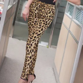 Women's Summer Harem Pants With Leopard Print