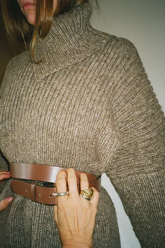 Wood Rib Split Turtleneck