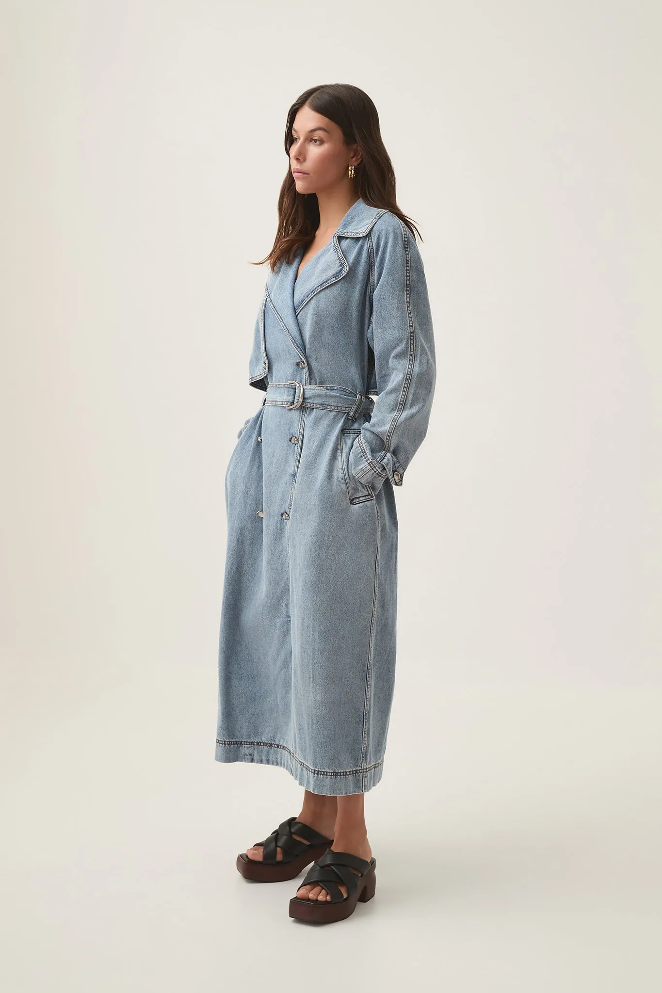 Zariah Denim Trench