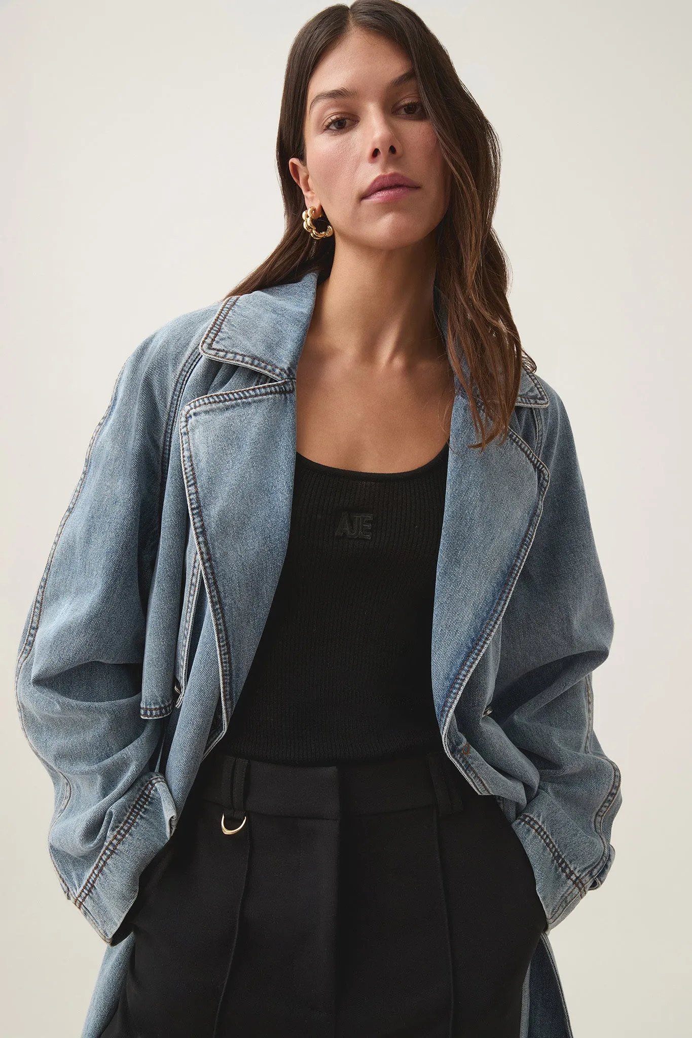 Zariah Denim Trench